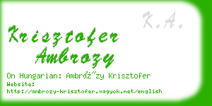 krisztofer ambrozy business card